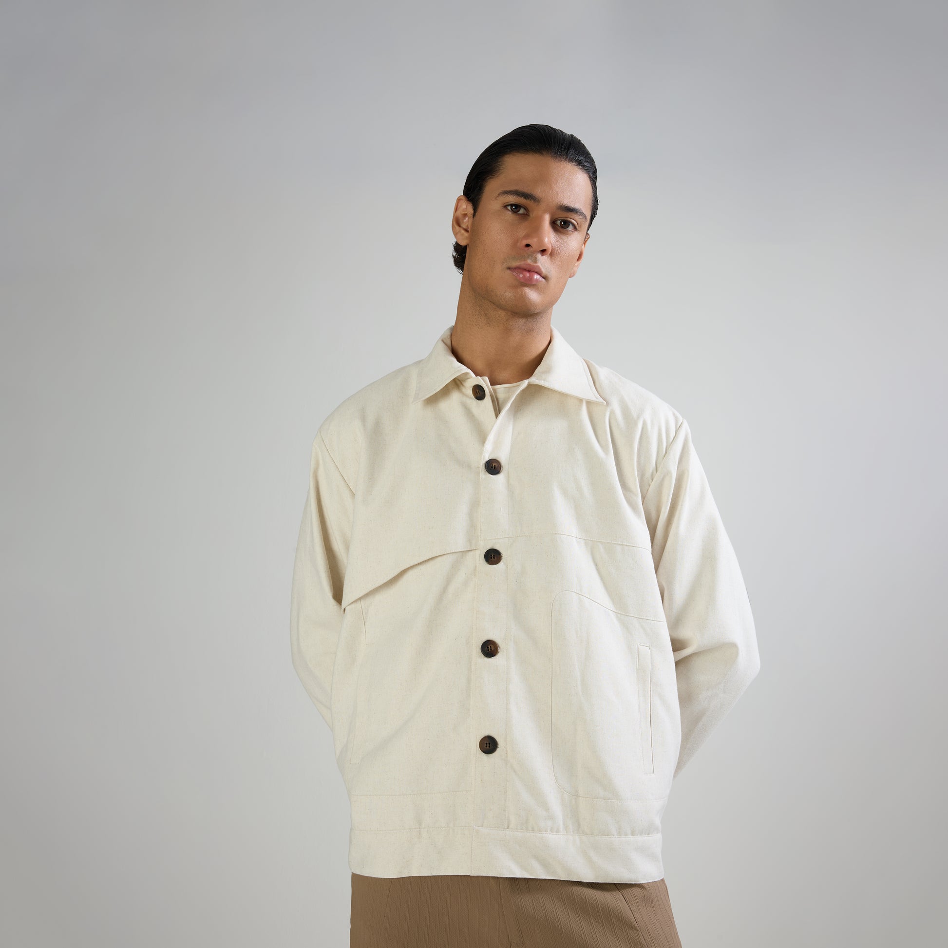 CLASSIC MODULE OVERSHIRT - BEIGE