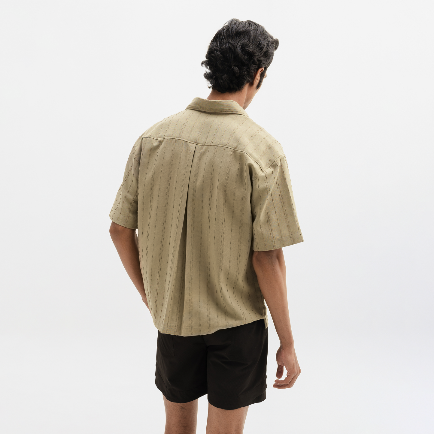 TWO TONED TWISTED YARN SHIRT