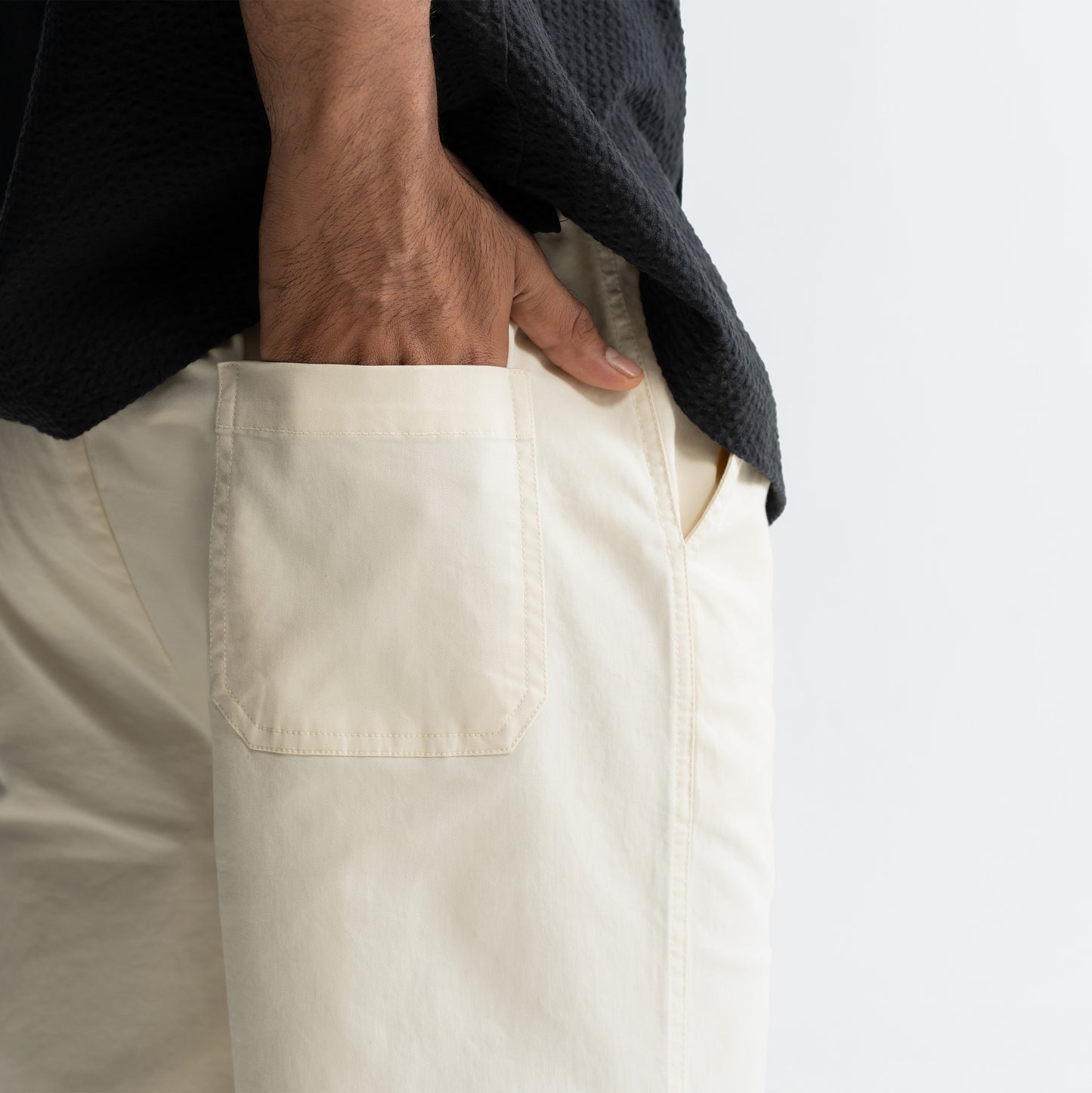 KNEE DART COTTON PANTS