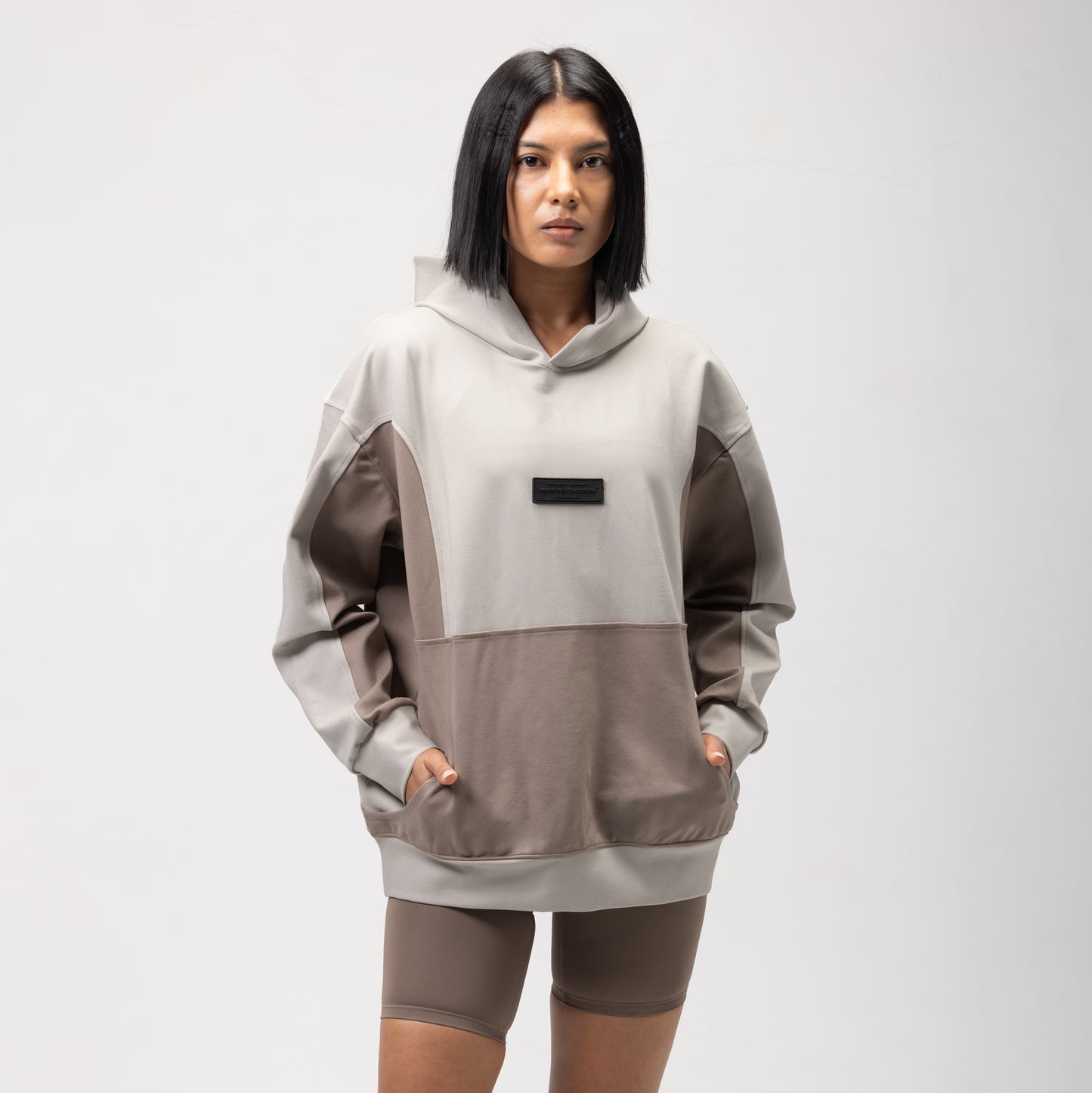 OBLIQUE COLOR BLOCK HOODIE