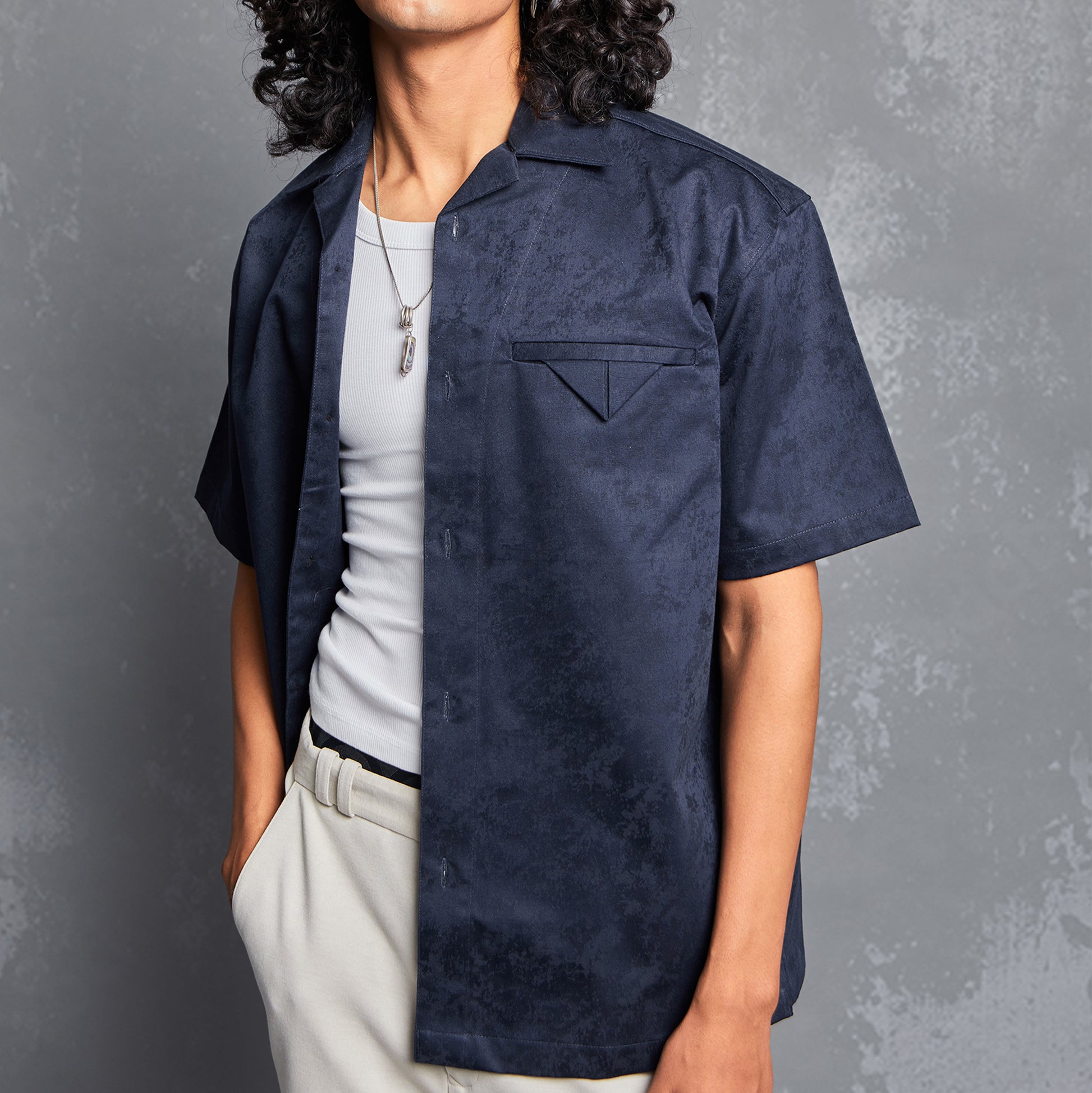 MENS, WOMENS, 100 % COTTON, POCKET SQUARE, TONAL NAVY, NAVY SHIRT,Jacquard shirt, abstract tonal pattern, welt pocket, fixed pleated pocket square, one piece Cuban style collar, slit at the bottom of the side seam. UNISEX, RELAXED FIT, SIZE AVAILABLE S TO XXL, PLUS SIZE CLOTHING, SHIRT, JACQUARD, POLO SHIRTS,SHIRT DESIGN, SHIRT PATTERN, SHIRT SIZING, SHIRTS FOR MEN, SHIRTS FOR GIRLS, SHIRT DESIGN FOR MEN, SHIRT DESIGN FOR GIRLS, SHIRT FOR WOMEN, SHIRT SIZE CHART, people also ask