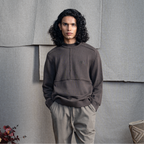 KNITTED CREW NECK JUMPER - ASH WOOD