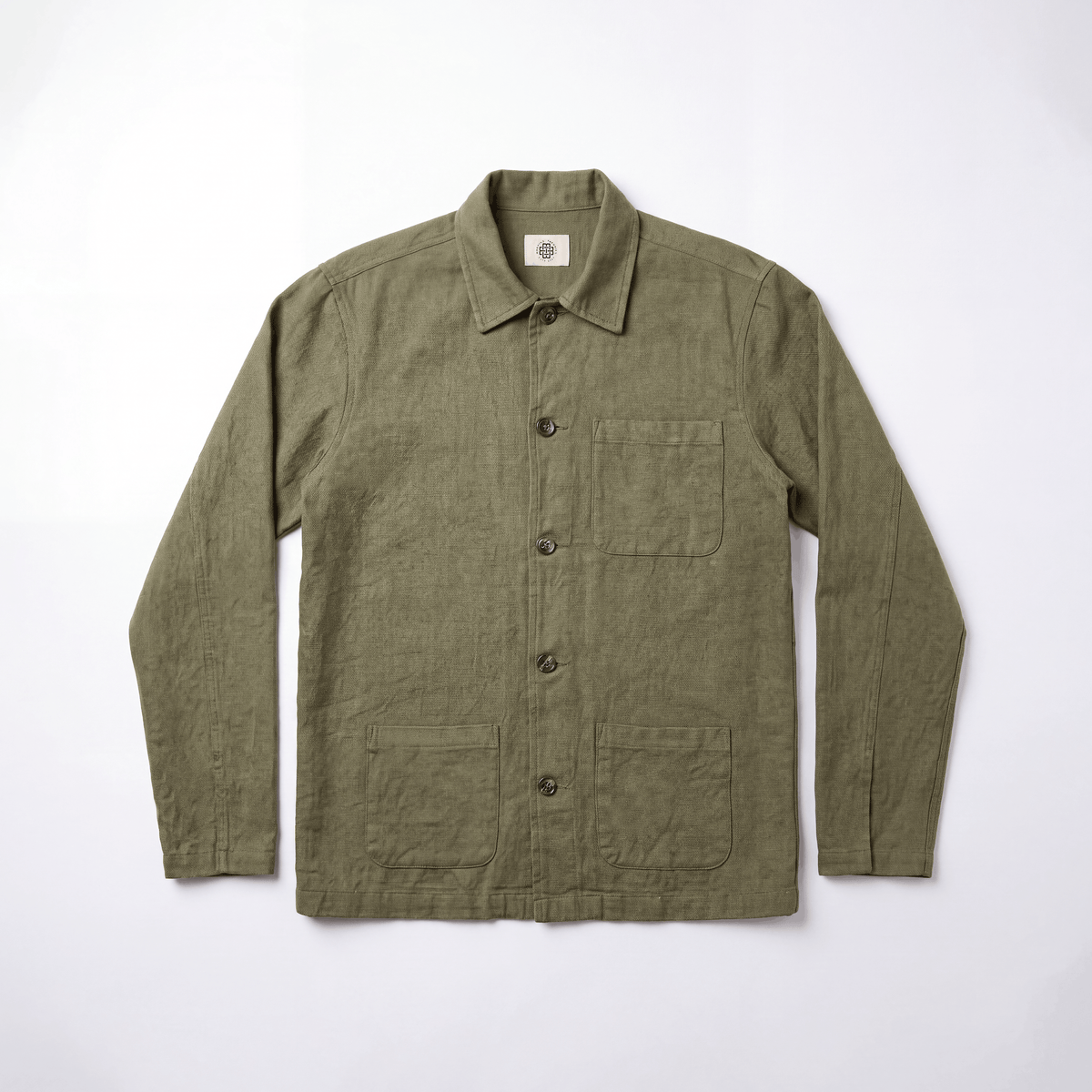 COTTON LINEN JACKET - OLIVE