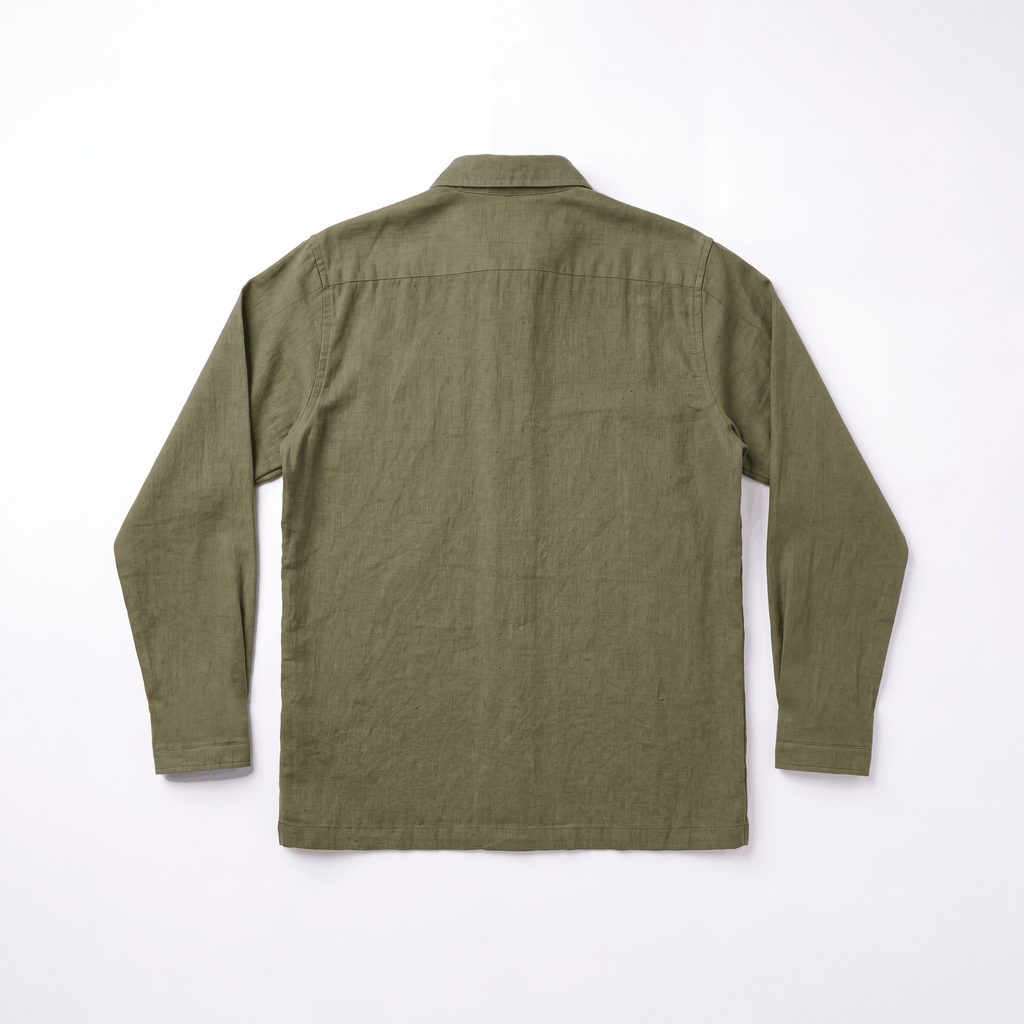 COTTON LINEN JACKET - OLIVE