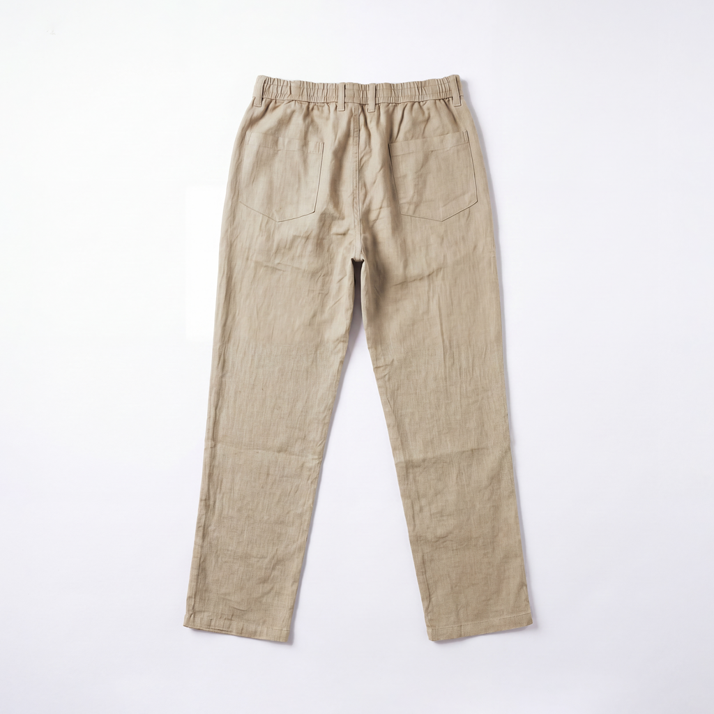 RELAXED COTTON LINEN PANTS - LIGHTWOOD