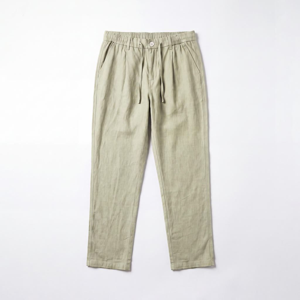 RELAXED COTTON LINEN PANTS - NATURAL