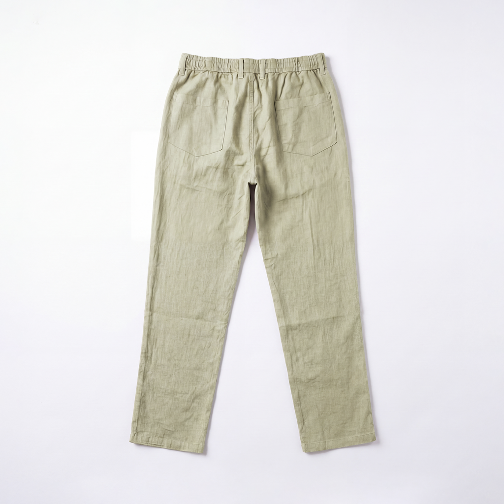 RELAXED COTTON LINEN PANTS - NATURAL