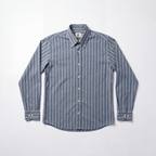 SEER SUCKER STRIPE SHIRT - STONE BLUE