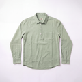 TEXTURED QUARTER PLACKET SHIRT - SAGE