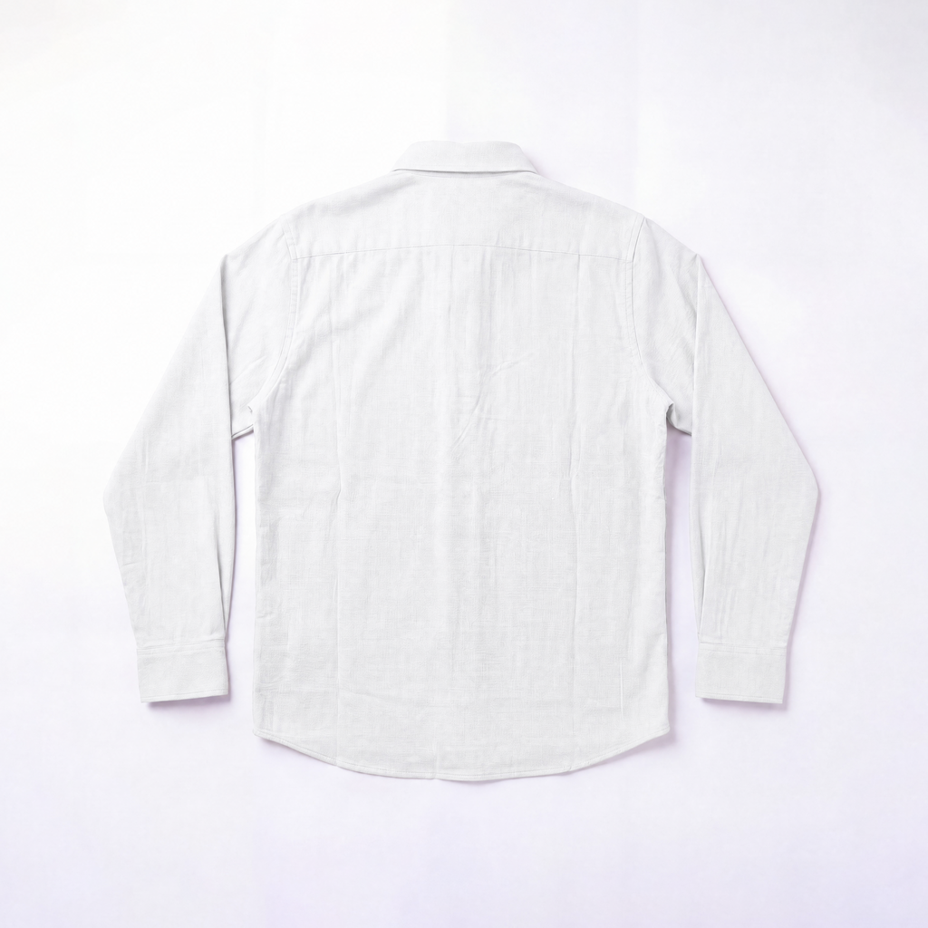 TEXTURED QUARTER PLACKET SHIRT - WHITE