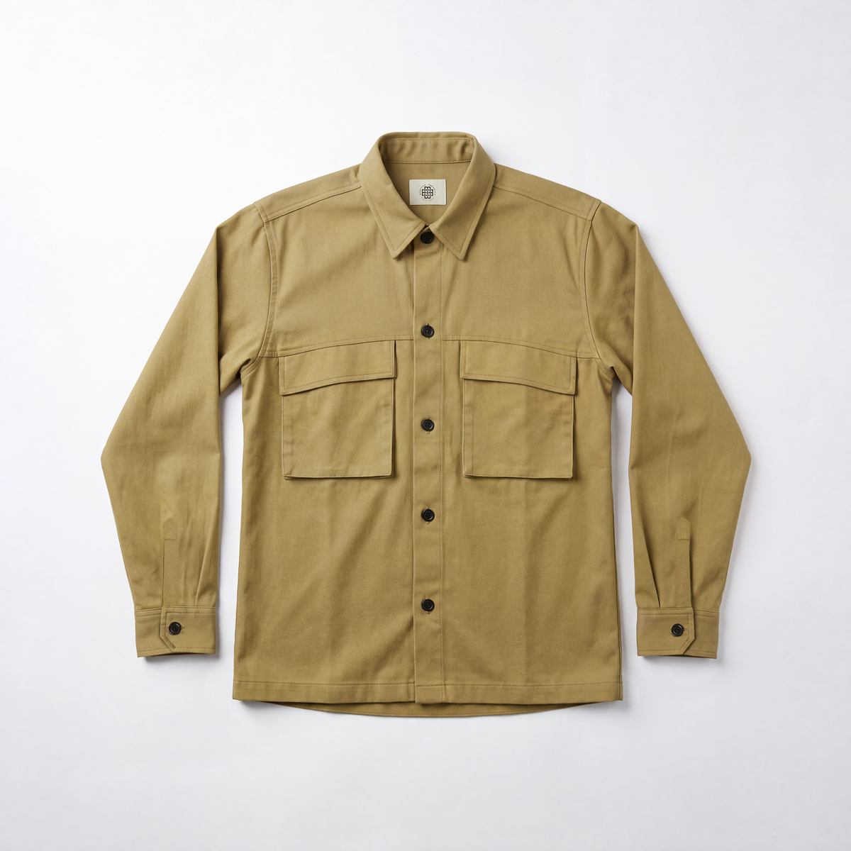 TWILL BUTTON UP OVERSHIRT - KHAKI