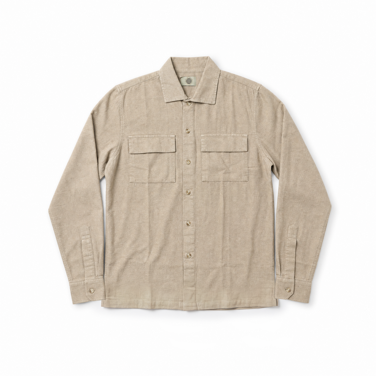 COTTON LINEN SHIRT - LIGHTWOOD