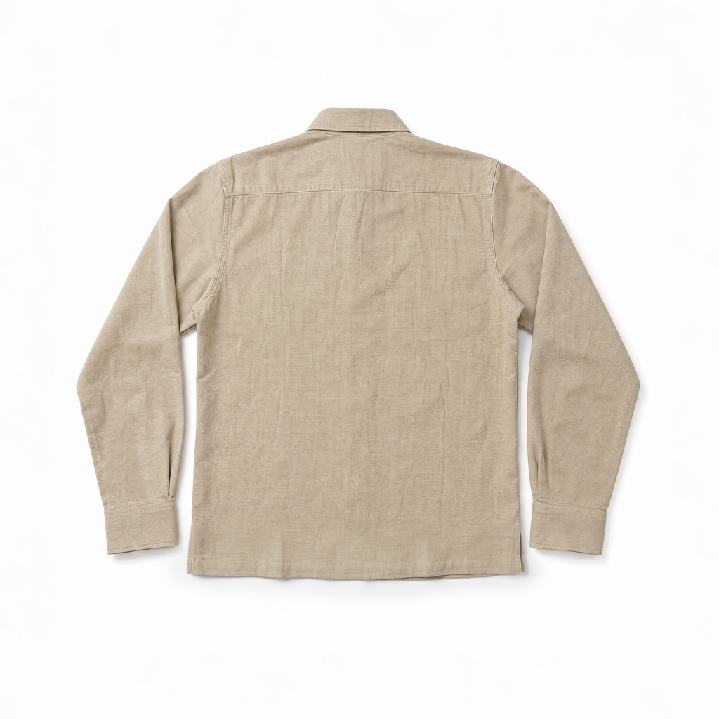 COTTON LINEN SHIRT - LIGHTWOOD
