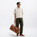 TWO TONED TWISTED YARN SHIRT - SANDALWOOD