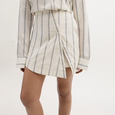 BUTTON DOWN SKORT - BLUE