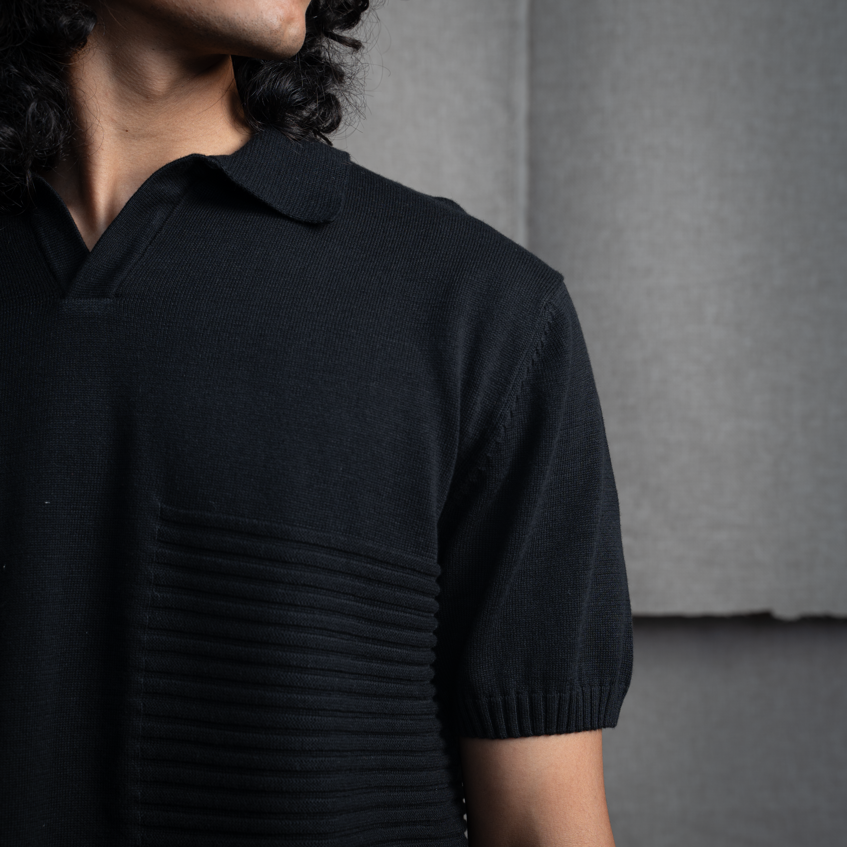OLD MONEY POLO T-SHIRT - JET BLACK