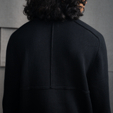 KNITTED CREW NECK JUMPER - RICH BLACK