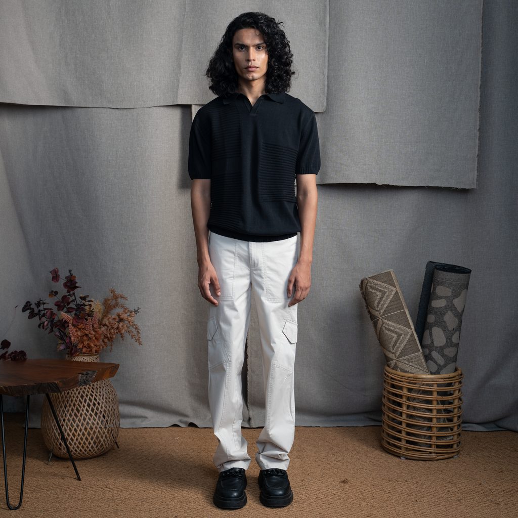 OLD MONEY POLO T-SHIRT - JET BLACK