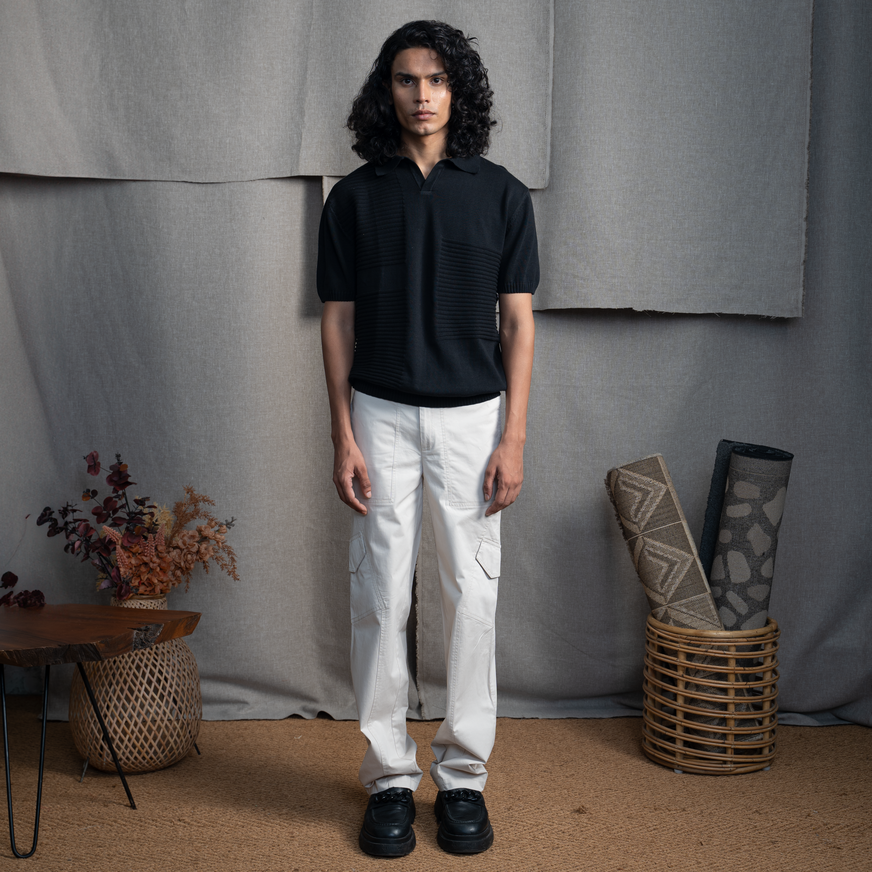 OLD MONEY POLO T-SHIRT - JET BLACK