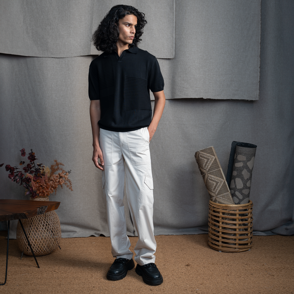OLD MONEY POLO T-SHIRT - JET BLACK