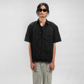 FRAYED COTTON SHIRT - DUSTY BLACK