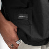 FRAYED COTTON SHIRT - DUSTY BLACK