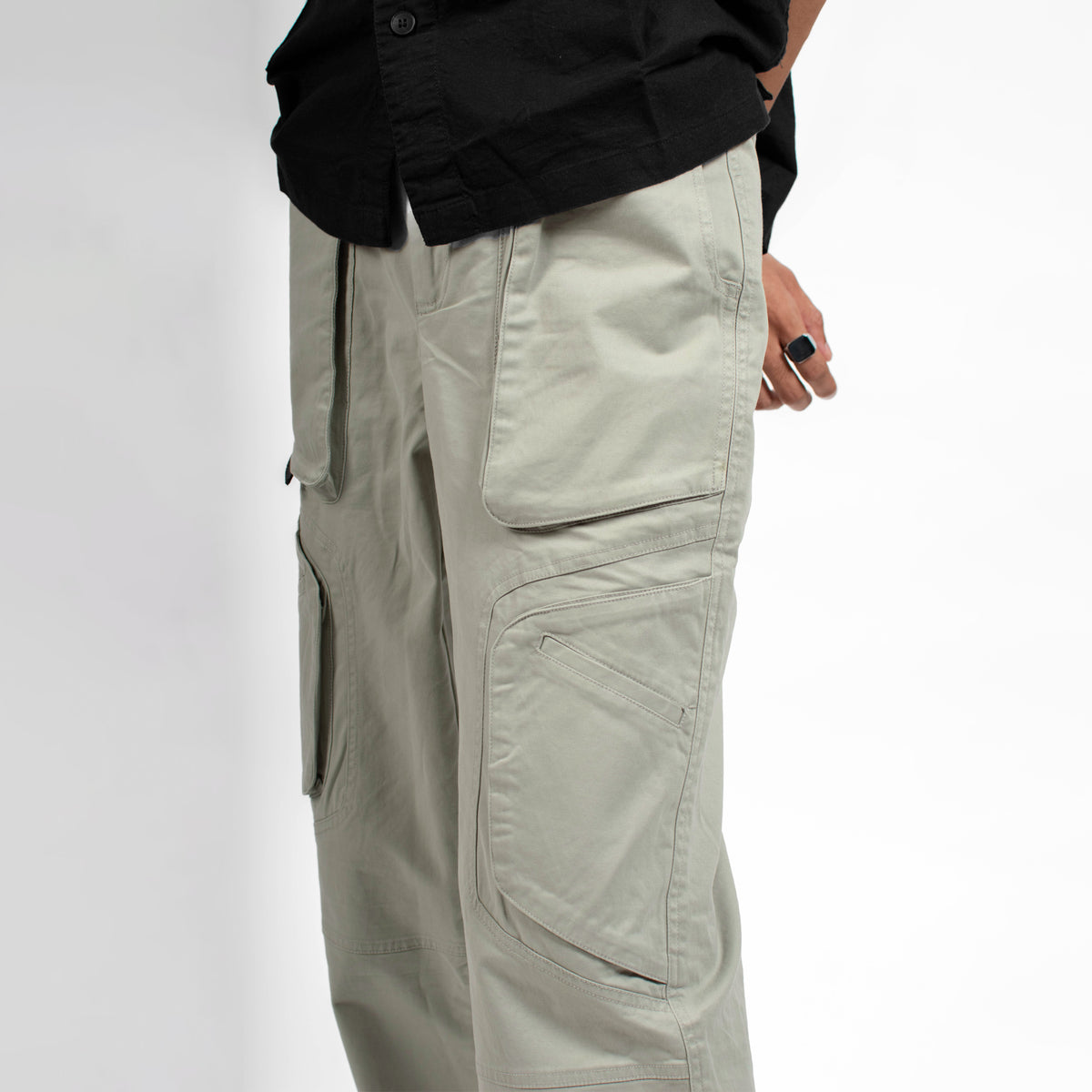 BIKER PANTS - GREY OWL