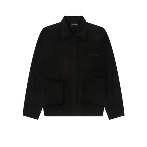 CUT PLEAT BOMBER JACKET - INK BLACK