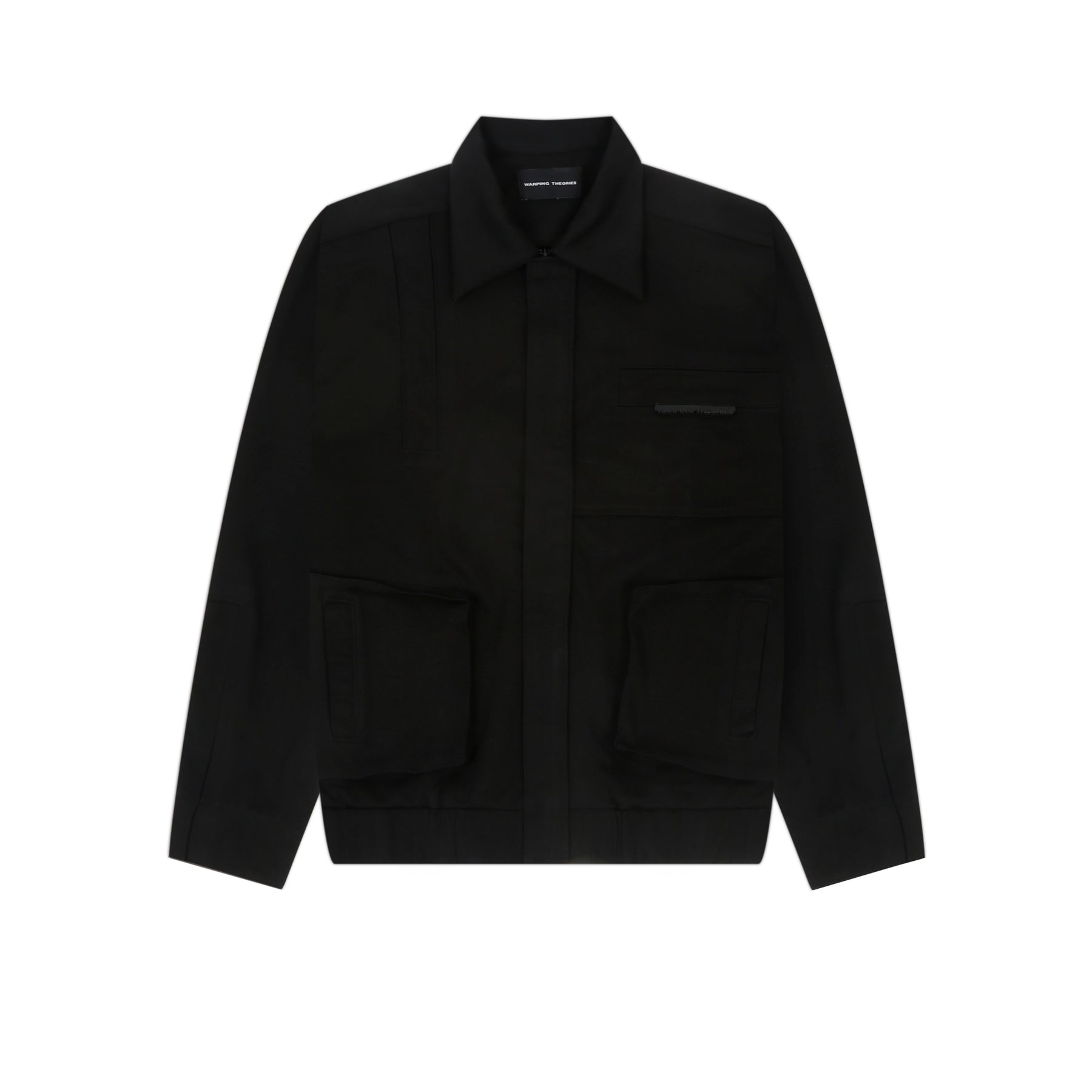 CUT PLEAT BOMBER JACKET - INK BLACK