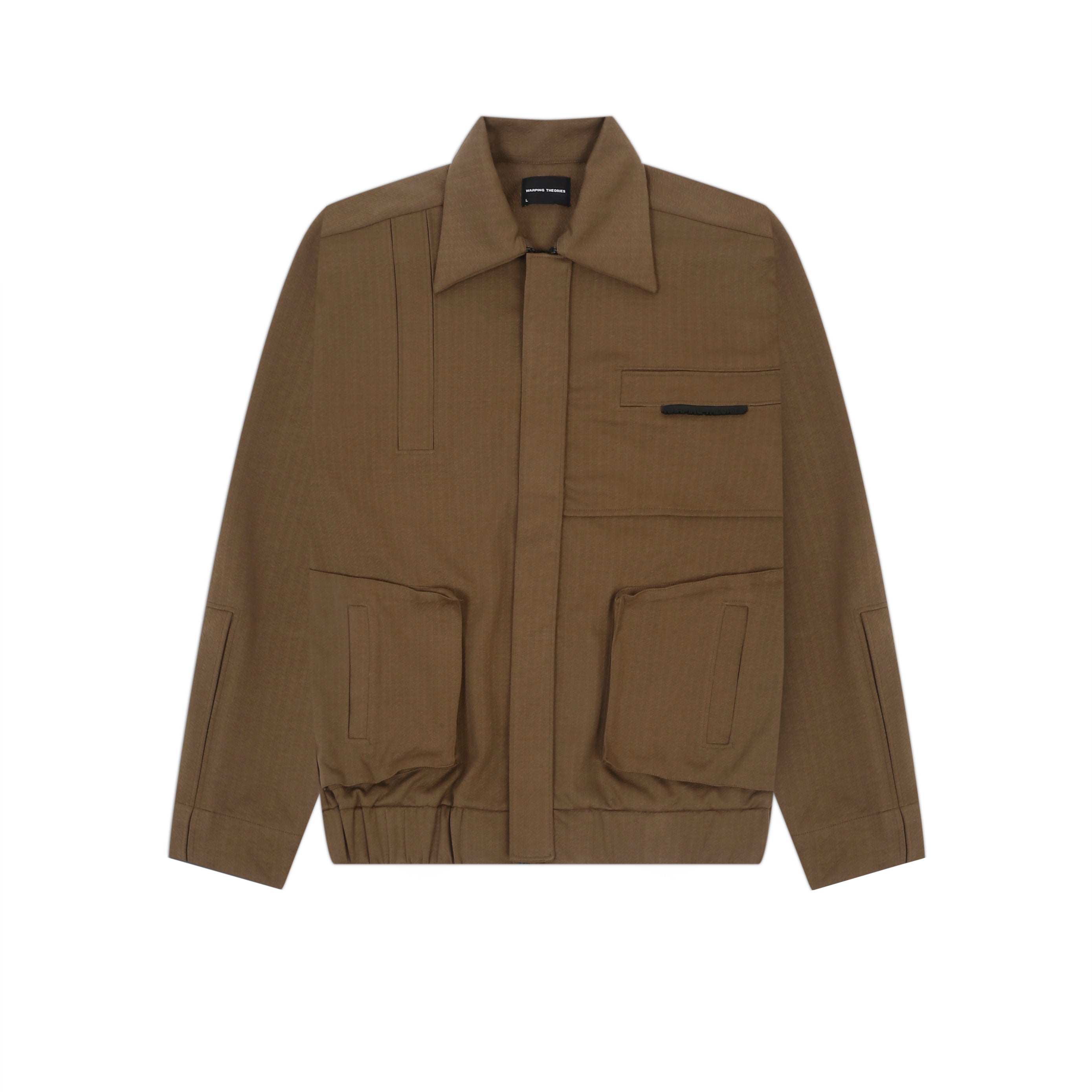 CUT PLEAT BOMBER JACKET - KHAKI