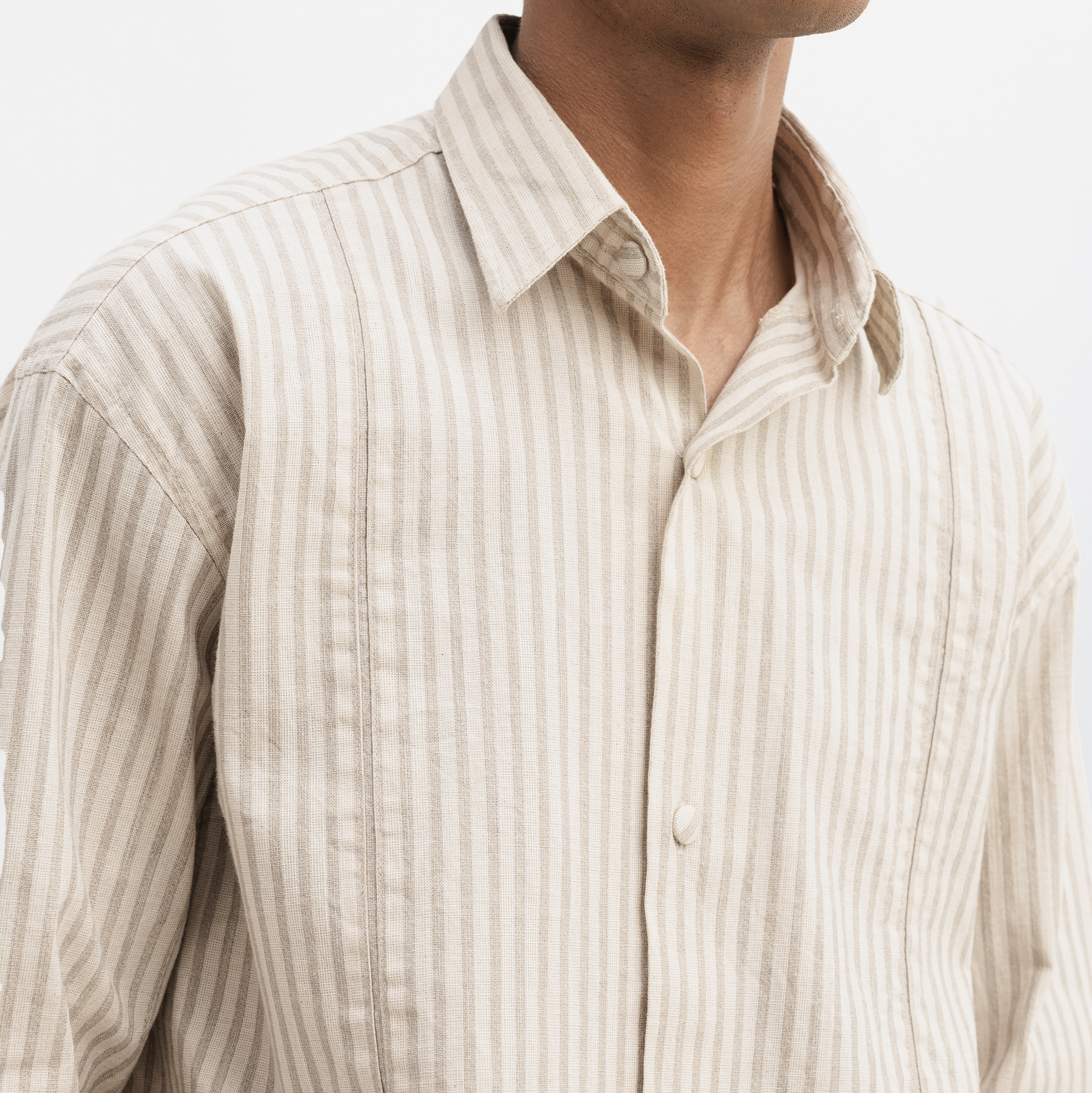 DESERT STRIPED FULL-SLEEVE SHIRT - DESERT