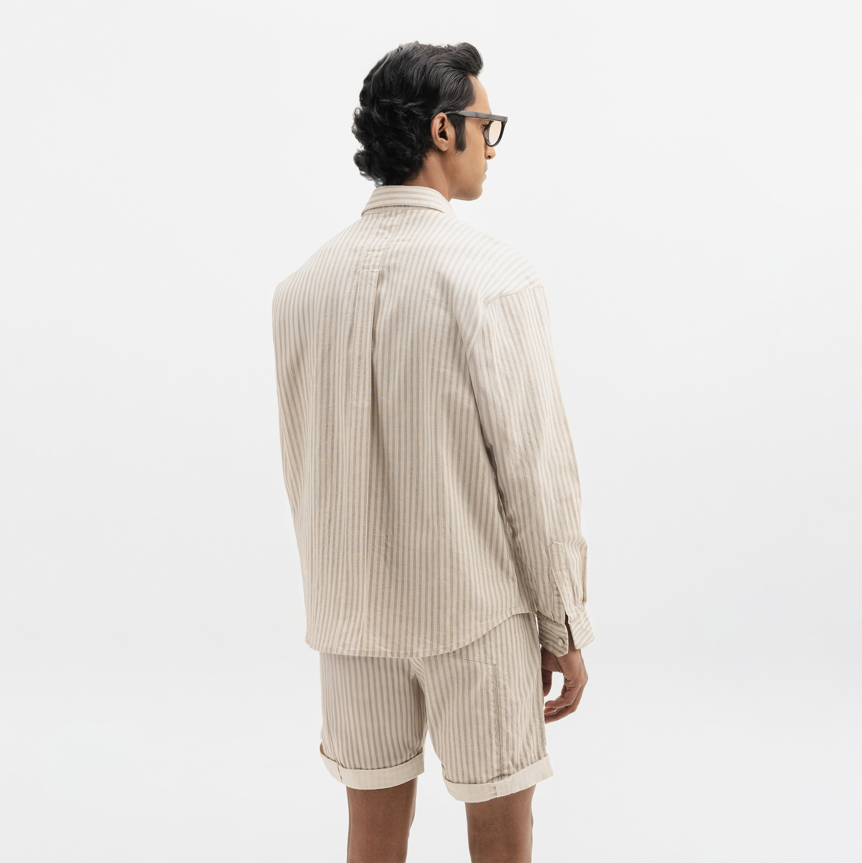 DESERT STRIPED FULL-SLEEVE SHIRT - DESERT