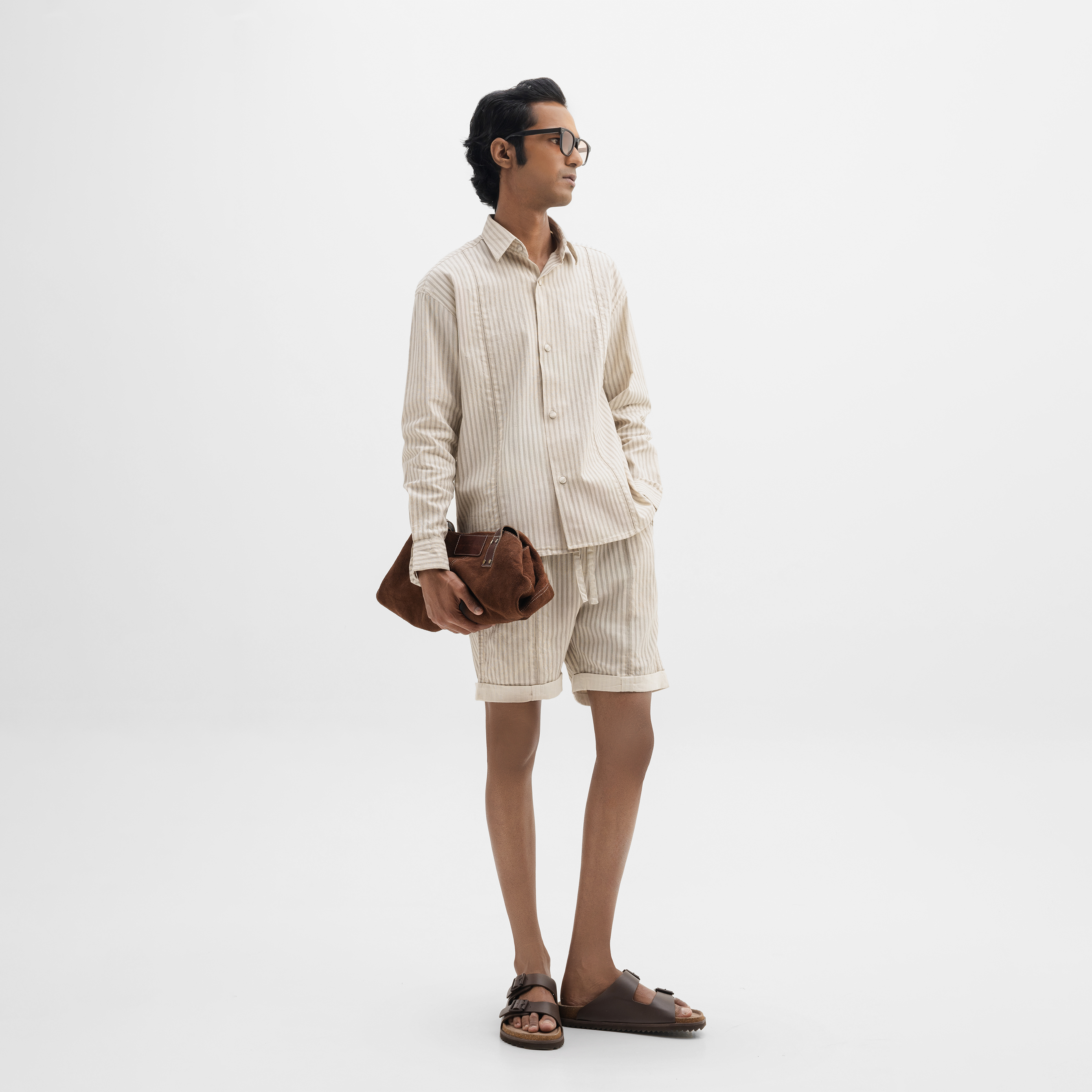 DESERT STRIPED FULL-SLEEVE SHIRT - DESERT
