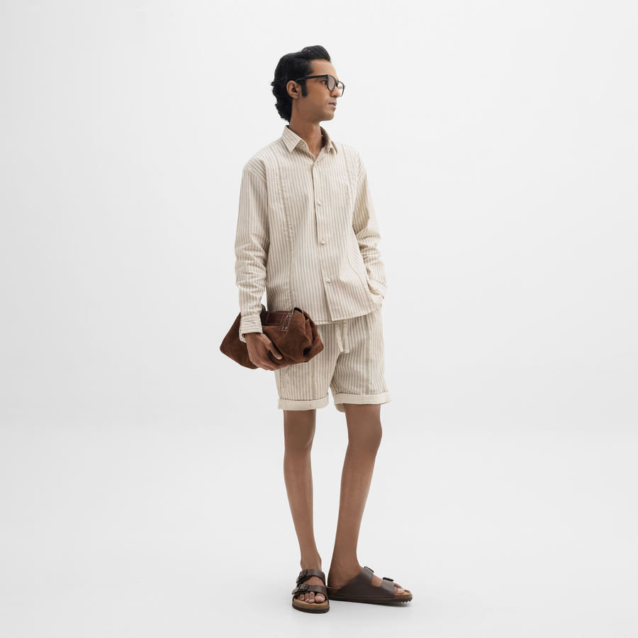 DESERT STRIPED FULL-SLEEVE SHIRT- DESERT