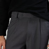 CLASSIC PLEATED TROUSERS - GRAY