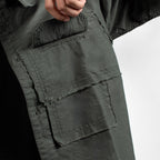 FRAYED COTTON SHIRT - DEEP GREEN