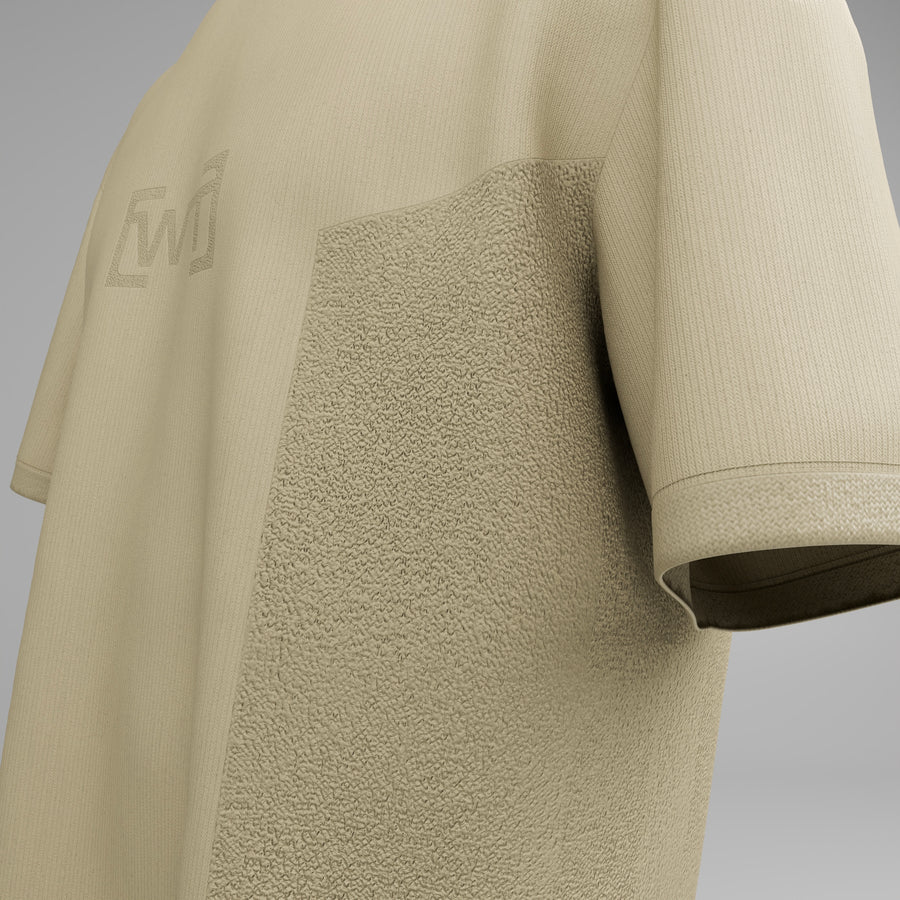 TEXTURED KNIT T-SHIRT- SANDSTONE