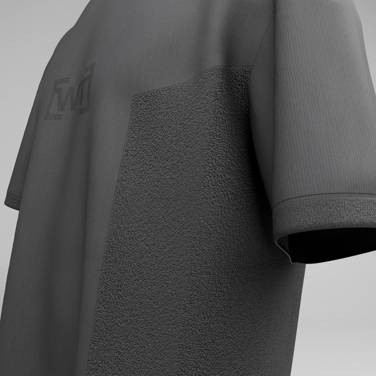 TEXTURED KNIT T-SHIRT - GRANITE