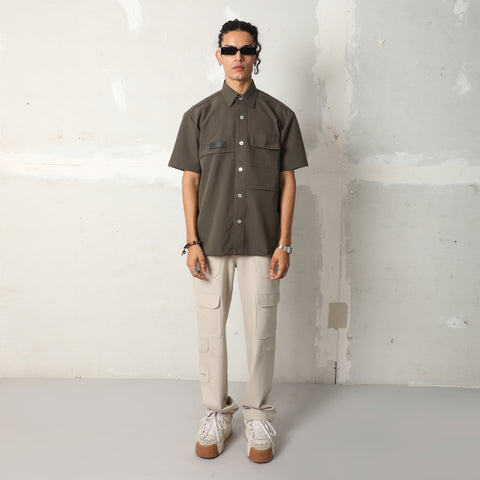 FLAT PLEAT SHIRT - CEDAR