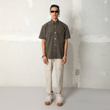 FLAT PLEAT SHIRT - CEDAR