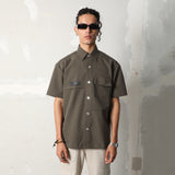 FLAT PLEAT SHIRT - CEDAR