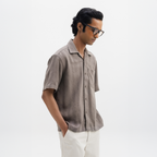 JACQUARD STRIPED SHIRT - DOVE GREY