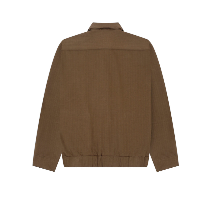CUT PLEAT BOMBER JACKET - KHAKI