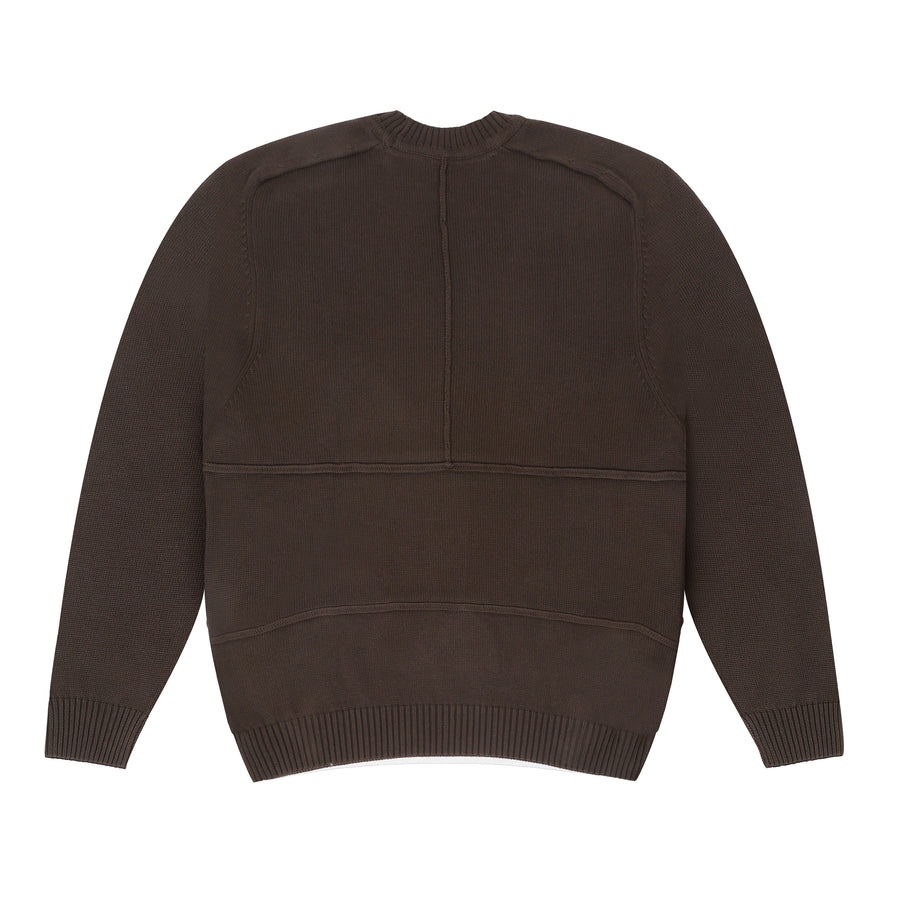 KNITTED CREW NECK JUMPER - ASH WOOD