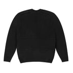 KNITTED CREW NECK JUMPER - RICH BLACK
