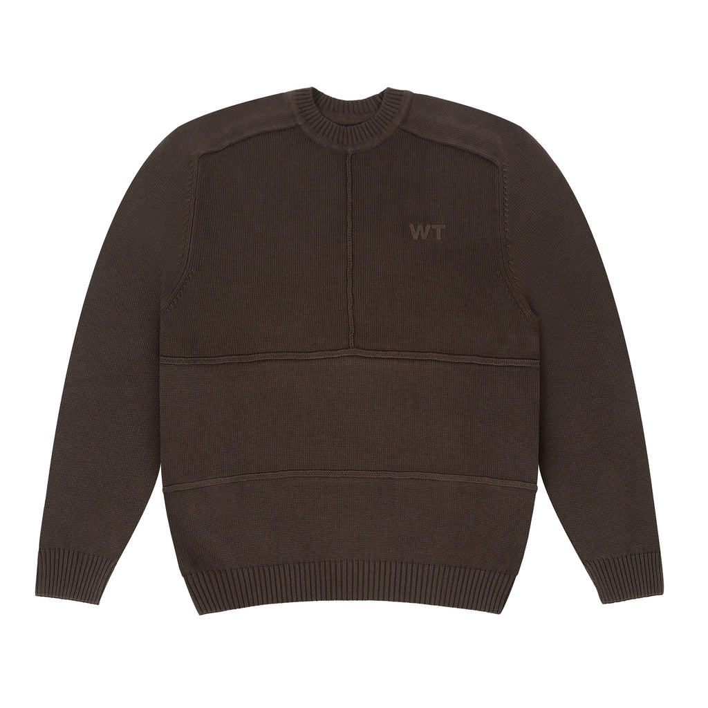 KNITTED CREW NECK JUMPER - ASH WOOD