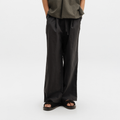 WIDE LEG NYLON PANTS - BLACK