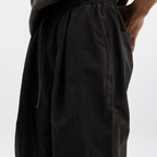 WIDE LEG NYLON PANTS - BLACK