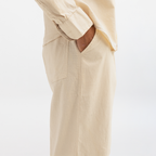 CURVED COTTON PANTS - NATURAL
