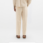 CURVED COTTON PANTS - NATURAL